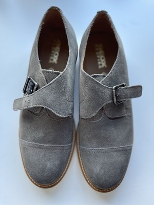 GEOX U Damocle Suede Velour Leder Grau Gr:40 Herrenschuhe Halb Neu Grey U640SA
