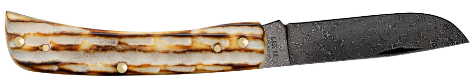 Case xx Knives Sodbuster Jr Burnt Natural Bone 27235 Damascus Pocket Knife - Image 4 of 4