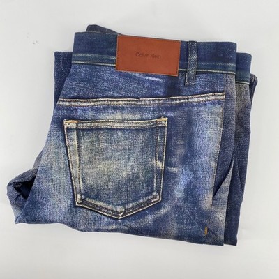 Calvin Klein Studio Mens Medium Distressed Blue Denim Jeans