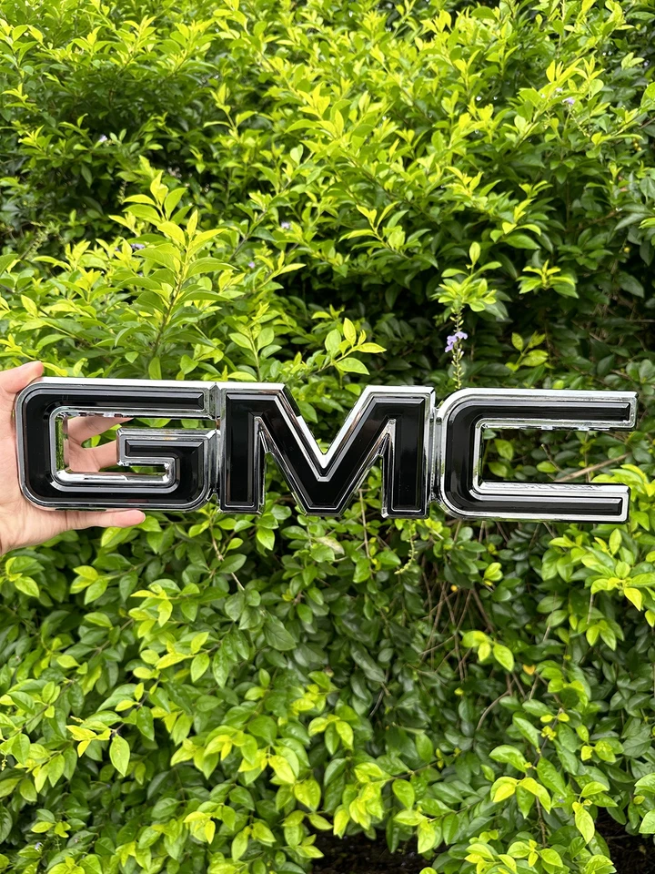 1 OEM 2007-2014 Grille Big GMC Emblem Badge for Yukon Acadia Chrome Gloss Black - Imagem 4 de 4