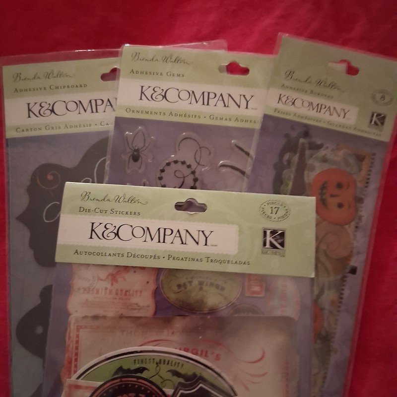 Retired Lot Of 4 K&company Brenda Walton Halloween Stickers Border New Vtg 2012