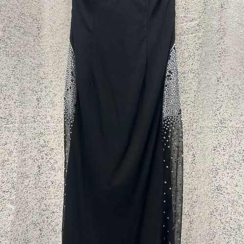 Jovani Evening Dress 06566 Black With The Rhinestones Size 6 Open Back - Picture 3 of 10