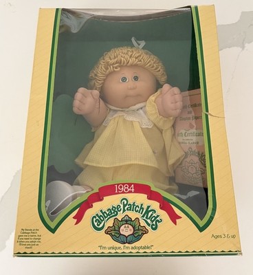 VTG 1984 Cabbage Patch Kids Doll NIB Ronda Clarice Blonde Green eyes