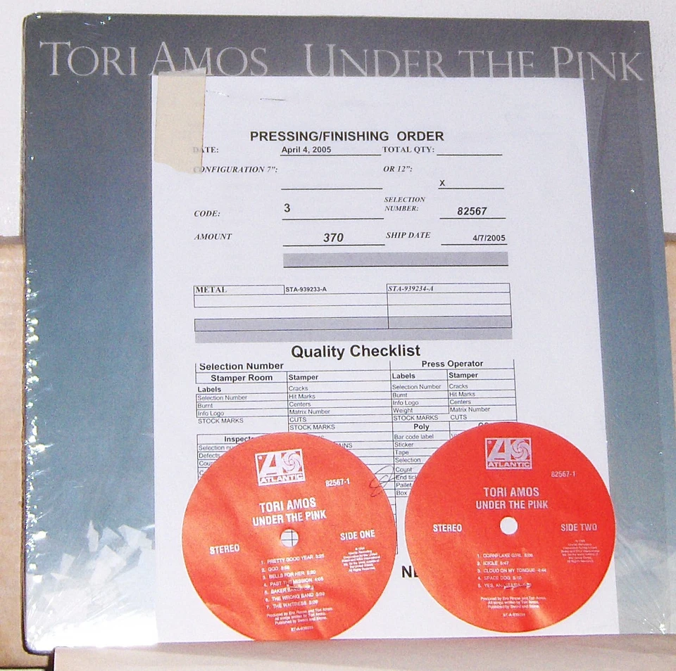 Tori Amos – Under The Pink - Black Vinyl LP Record Album 82567-1 - Excellent Foto 3 de 3