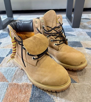 Timberland Men's Beige Leather Lace-Up Ankle Work Boots UK6Padded Collar