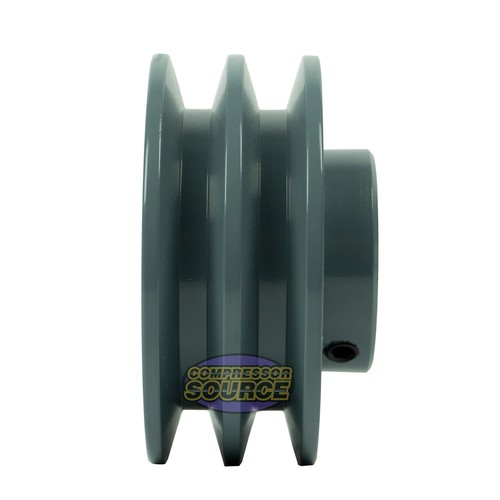 3.5" Cast Iron Pulley for 1" Shaft 2 Groove V Style A Belt 4 L Single Piece - Picture 3 of 8