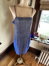 Women’s Short Sparkly Blue Dress by Divided Size. Lg Spaghetti Straps Stretchy