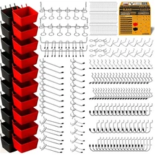 297 Piece Pegboard Hooks Kit, Peg Board Organizer Accessories with Bins for Orga
