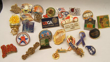 LOT LAPEL HAT PINS 30 ASSORTED SUBJECTS ENAMELED