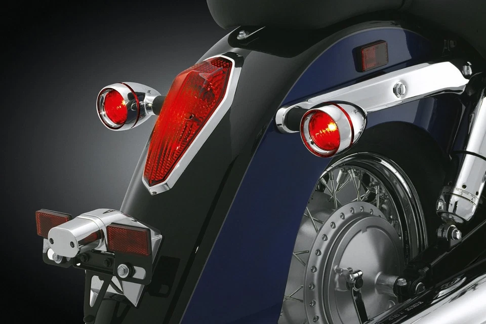 For Honda Fury 2010-2017 Kuryakyn 2269 Deep Chrome Dish Bezels w Red Lenses Foto 3 de 3