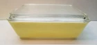Vintage Pyrex Primary Colors 0503 Yellow Refrigerator Dish with Lid Very Good!