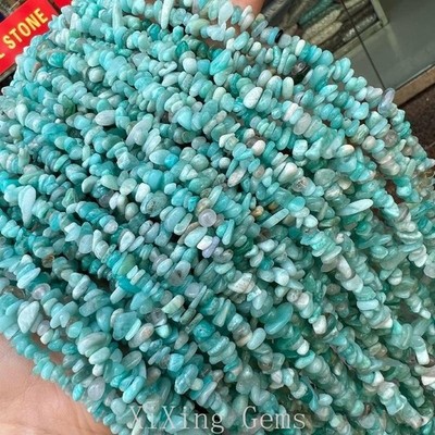 30 Inch 3-5mm High Quality Natural Blue Amazonite Chip Beads for Jewelry Making