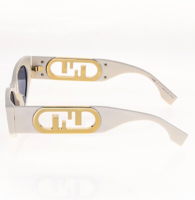 Fendi o’clock Fe40049I Sunglasses 25V White Ivory 54-17-145MM Fendi o main image 2
