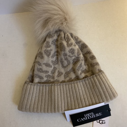 Winter Beanie Hat Cashmere Pom Tan 