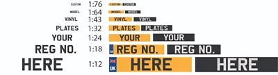 UK/GB Custom Licence Plate for models 1:12 1:18 1:24 1:32 1:43 1:64 1:76
