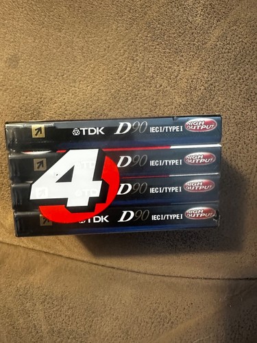 Lot of 4 TDK D90 Blank Audio Cassette Tapes SEALED 90 Minutes High Output - Picture 2 of 6