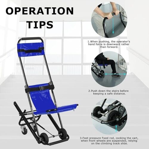 Loschen blauer Handlift Treppenstuhl, Klappstuhl, tragbarer Klapptreppenstuhl - Bild 3 von 5