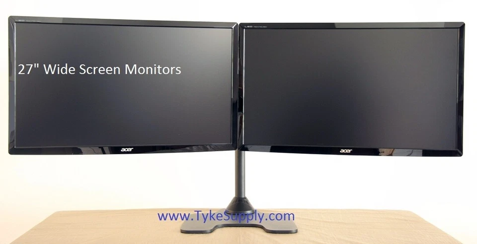 Soporte para monitor doble Tyke Supply independiente monitores de 28 pulgadas totalmente ajustable  Foto 2 de 4
