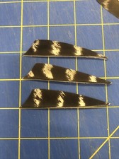 3" Right Wing Shield Natural Barred Feather Fletching, 25Pk Archery     