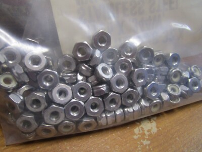 (100) #8-32 Grade 18-8 NTM Stainless Steel Jam Nylon Insert Lock Nut