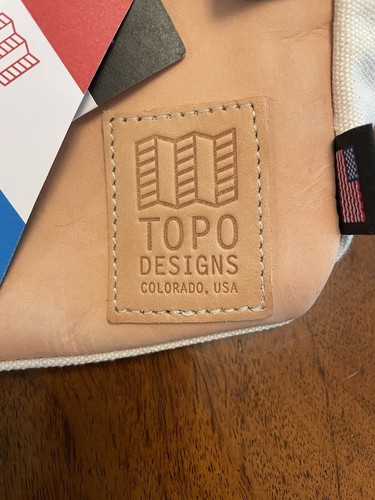 New! Topo Designs Leather & Canvas Dopp Kit. Travel Toiletry Bag. Made In USA! - Picture 9 of 16