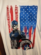 Marvel CAPTAIN AMERICA Flag Patriotic CIVIL WAR Movie T-Shirt Xlt Tall
