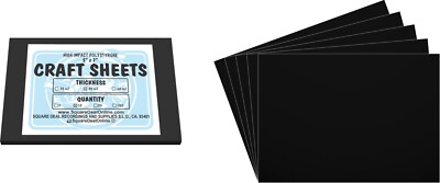 Black Flex Plasticard Polystyrene Craft Sheets - 5''x7'' - .040'' thick - 10 Pack