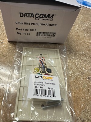 NEW IN BOX DataComm 20-1515 Color-Rite Phone Faceplate - Lite Almond (10 Pack)