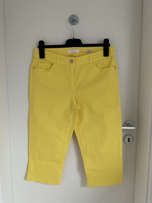 GERRY WEBER Damen 3/4 Hose Best4me Gr. 42 Gelb Stretch Sommer
