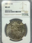 1883-O Silver Morgan Dollar NGC MS63 #154
