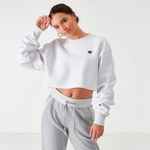 women's champion reverse weave crop crew sweatshirt