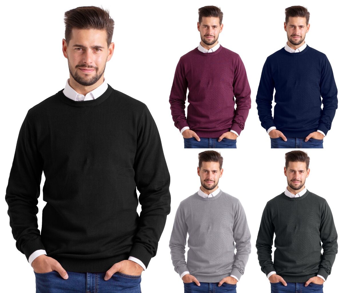 Men's Crew Neck Jumpers, Men's Round Neck Jumpers