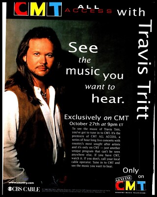 PTP126 MAGAZINE ADVERT 11X8'' TRAVIS TRITT ON CMT
