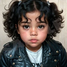 AI Portrait Art | Sweet Hispanic Toddler Girl | Digital Baby Wallpaper JPG #1