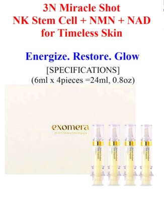 3N Miracle Shot: NK Stem Cell + NMN + NAD for Timeless Skin (24ml, 4 pieces)
