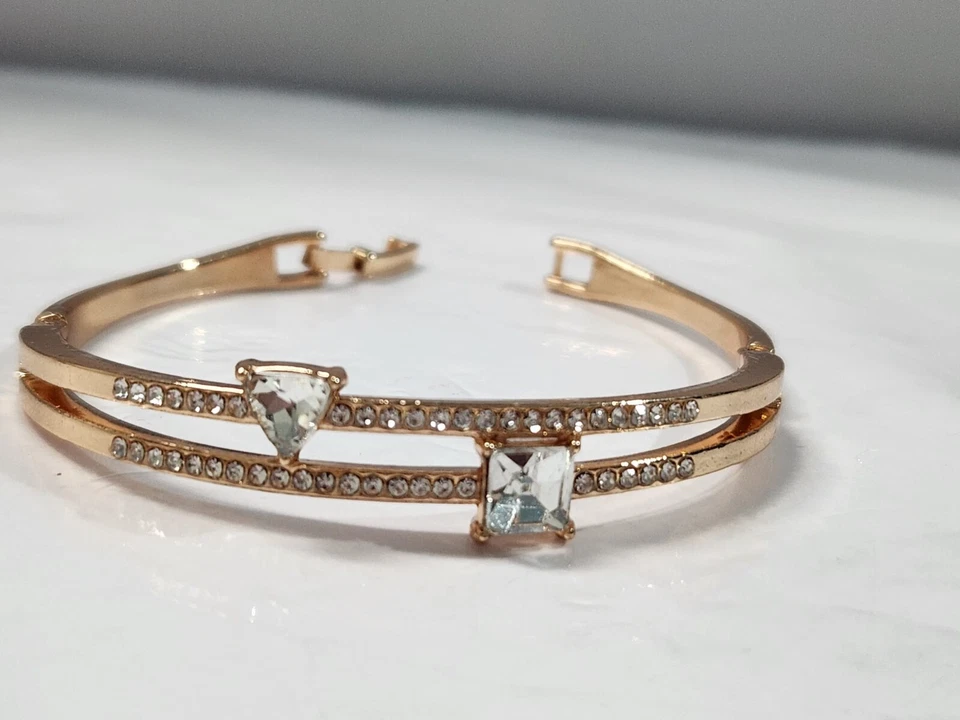 BRACELET Gold filled 8/10mm Geometrical diamond cut LUXURY bangle 7cms UK/S - Image 4 of 4