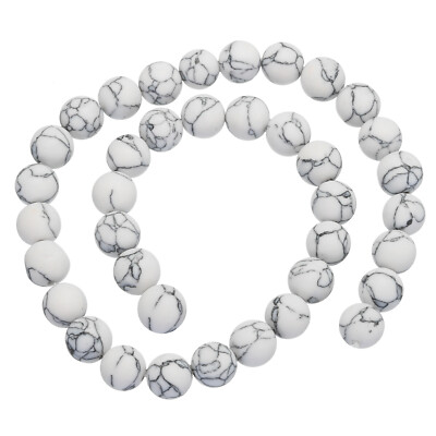 36 Stck. Naturstein 10 mm Marmor Perlen Edelstein Perlen für Schmuckherstellung