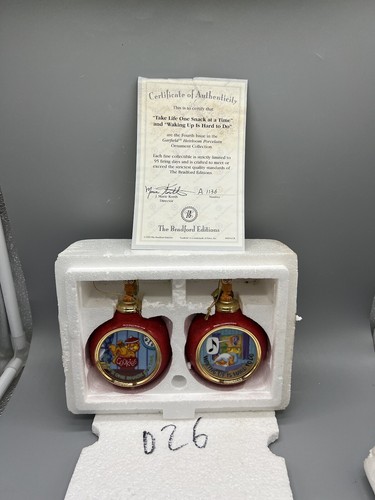 Bradford Exchange 1999 Garfield Heirloom Porcelain Ornaments 4th Issue NEW! - Picture 1 of 6