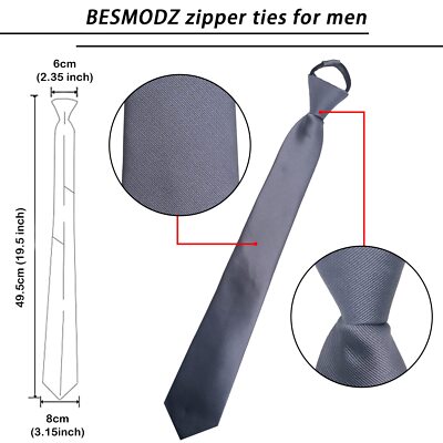 Clip on Ties for Men Zip Necktie Men's 5 PCS Pretied Solid Color Clip on Ties for Men Zip Necktie Men's 5 PCS Pretied Solid Color
