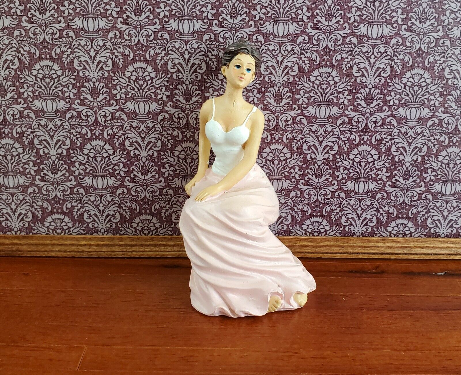 Dollhouse Miniature Seated Victorian Lady in Corset 1:12 Scale SMALL Petite