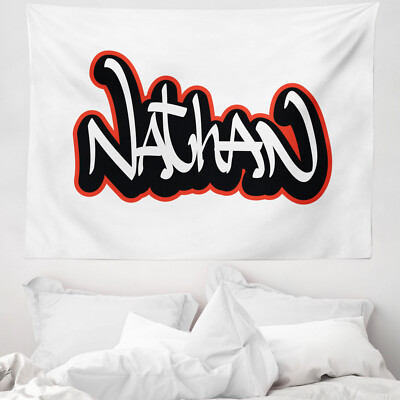 Nathan Mikrofaser Breiter Wandteppich Boys Name Graffito Kunst