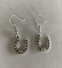 Horseshoe St Patrick s Day Silver Earrings New