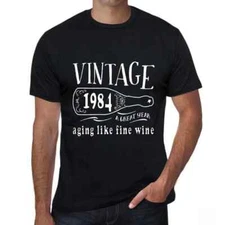 Men's Graphic T-Shirt Aging Like A Fine Wine 1984 40th Birthday Anniversary 40