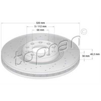 Topran 2X Bremsscheibe Vorne Ø320 Mm BelüFtet FüR Audi A4 8EC B7 2.0 1.6 8ED