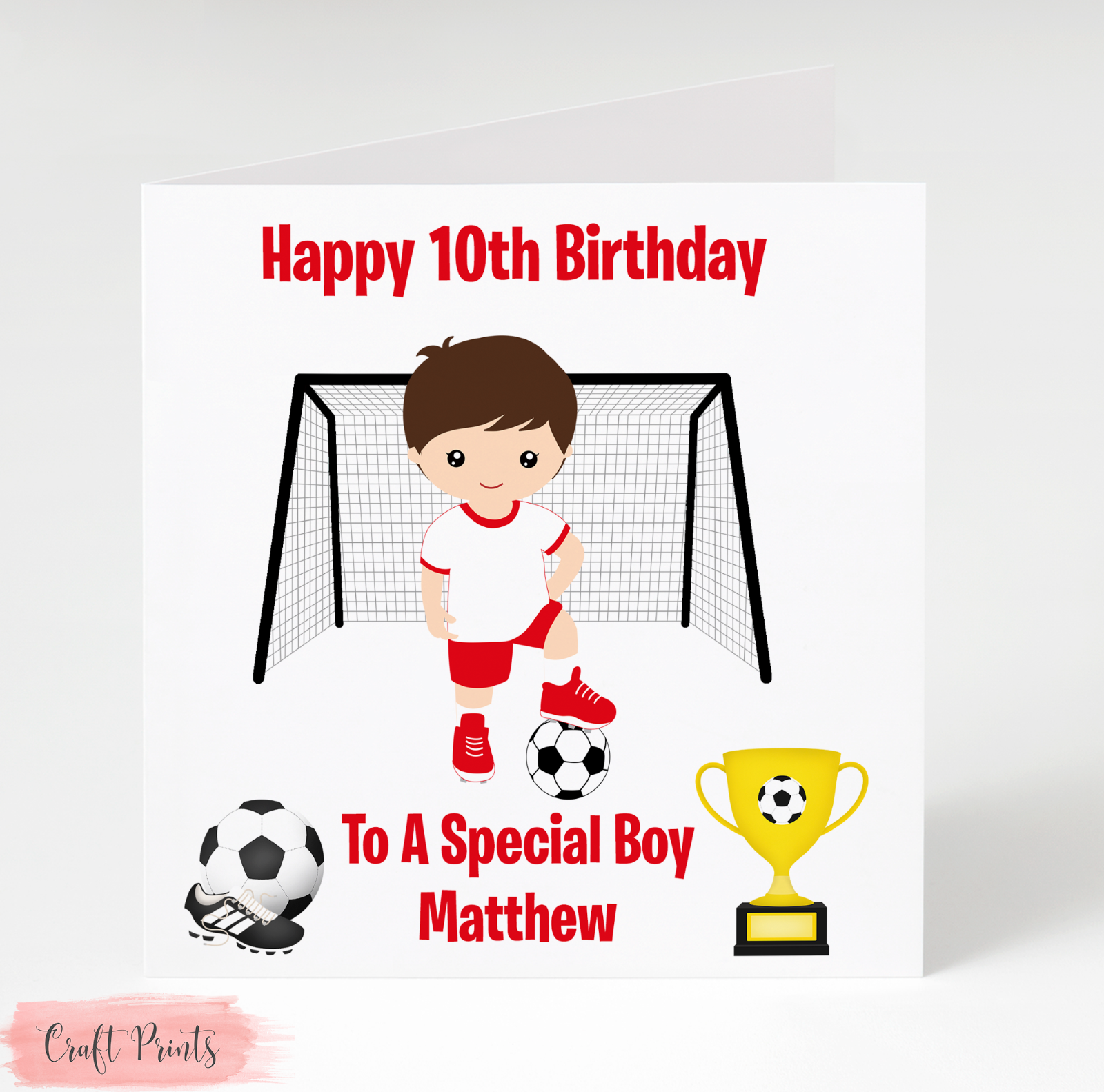 Personalised Boys Football Birthday Card Son Grandson Nephew 7th 8th 9th 10th
