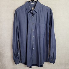 Peter Millar Dress Shirt Long Sleeve Button Down Mens Large Blue Career Wear