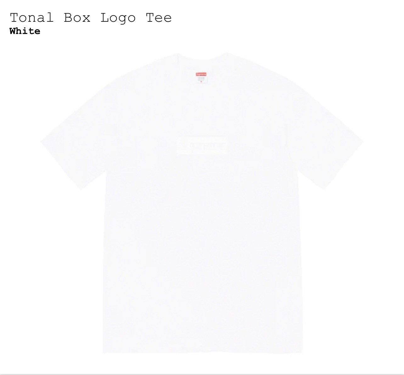 Supreme Tonal Box Logo Tee White Size XL In Hand New Sealed SS23