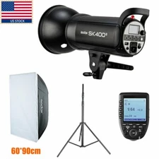 US Godox SK400II 2.4G Studio Flash Strobe Light+Xpro-N Trigger Softbox For Nikon