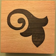 BOLD LEAF/SWIRL Rubber Stamp on Wood Mount, Anita s - Great for Velvet Embossing