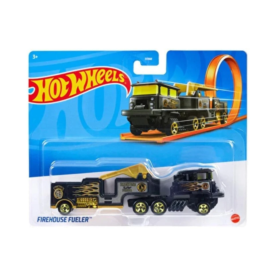 Hot Wheels Track Trucks, Camion Firehouse Fueler Racing in scala 1:64 Die Cast - Immagine 3 di 4